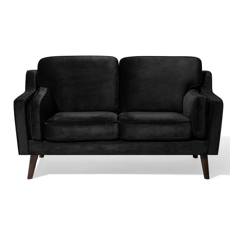 Forsyth Velvet Loveseat, Black