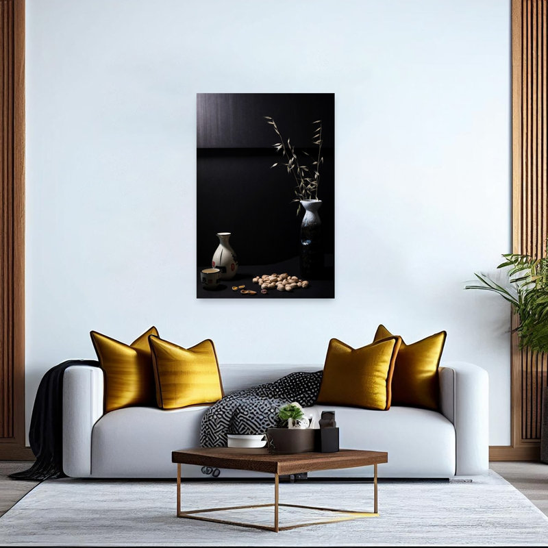 Impression d'art mural contemporain noir foncé, H 60 po x l 40 po