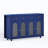 Modern Sideboard Buffet Cabinet With 2 Fluted Drawers & 4 Arched Glass Doors,  Legs, Soft-Close Hinges, Painted Finish-844276689