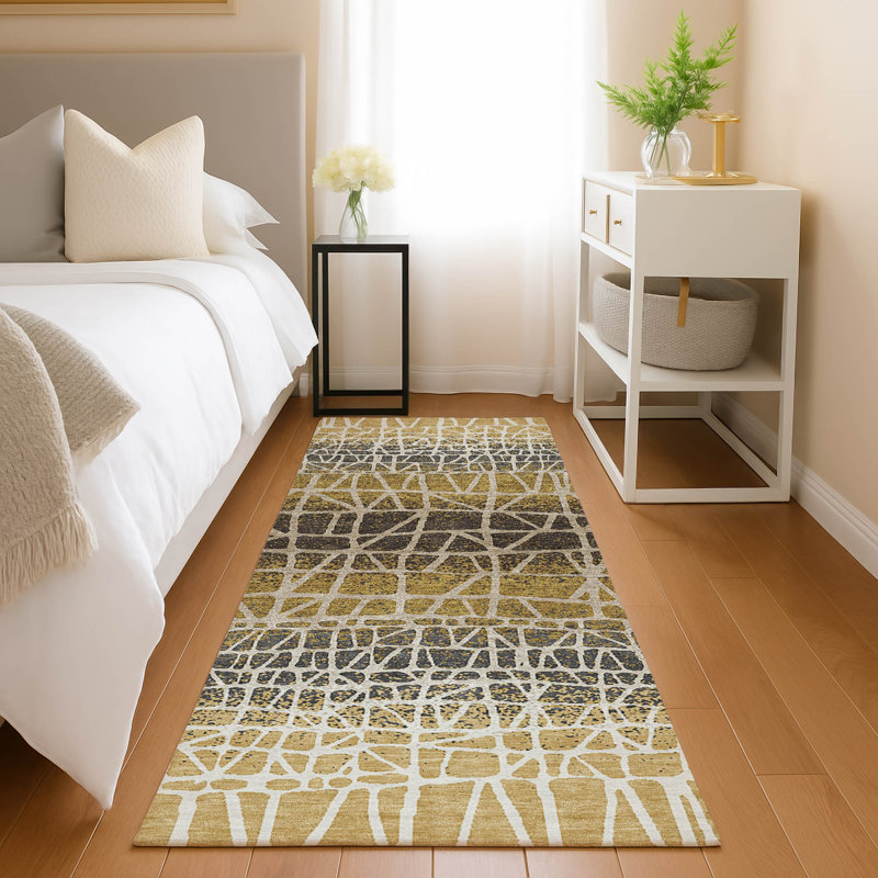Machine Washable Indoor/Outdoor Raemoore ACN2404 Geometric Rug, Runner 2'3" x 7'6"