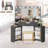 Panzarella Corner Makeup Vanity Set with Tri-Fold Lighted Mirror and Charging Station-1587679800