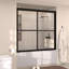 Vetra X P 56 po Porte de baignoire coulissante en H noir mat avec verre transparent-113951973