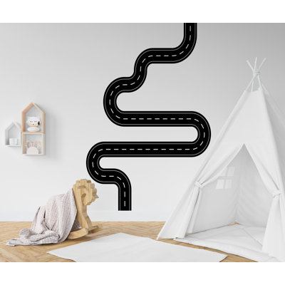 Route vent autocollant mural autoroute vinyle autocollant piste route décoration murale salle de jeux pour enfants garçons chambre Art automobile chambre murale autocollant 133LU