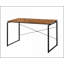 Bureau, bureau industriel l 47 po avec plateau en bois de chêne et amp; Base de traîneau en métal | Noir, métal
