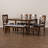 Sanches 6-Pc Dining Set in Grey Fabric and Walnut Finished Wood, 37.4'' H X 18.7'' W X 19.9'' D-131629956-131629955
