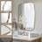 Modern Oblong Oval Bathroom Vanity Mirror | Stainless Steel Frame-2003551136-1989191392