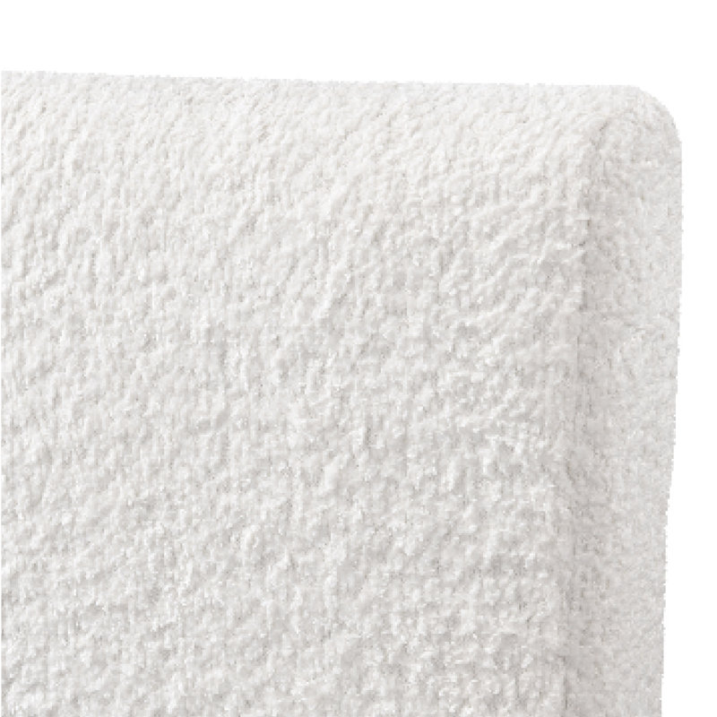 Lit plateforme tapissier Drago, Crème Boucle, Double