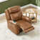 Winslow Dual Motor Genuine Leather Power Recliner With Power Headrest and Cup Holders