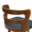 Tabouret de bar pivotant rembourré avec structure en bois, pieds en bois d'hévéa-293626393