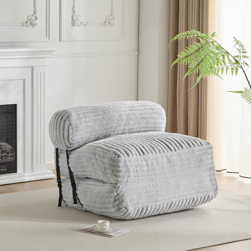 Fauteuil à billes d'intérieur pliable, gris clair