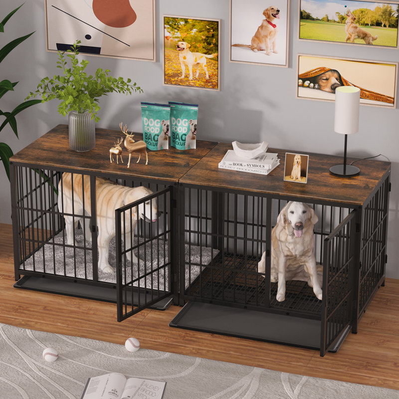 Harriet Furniture Style Crate with 3 Doors, Black, 65 cm H x 78.5 cm W x 56.5 cm D