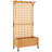 Handmade 72″ H × 35.5″ W Fir Wood Planter Box with Trellis and Wheels-1319895567