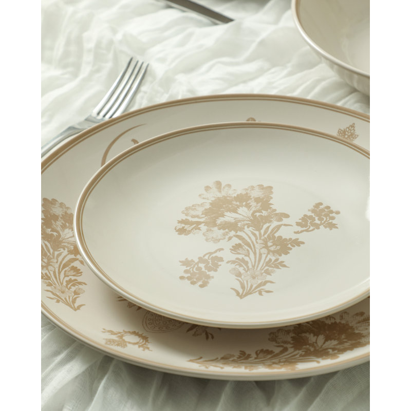 Stone Lain Opal 12-Piece Dinnerware Set Stoneware, Beige