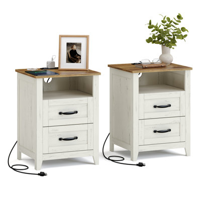 Allenside 18" W Nightstand With Charging Station