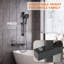 Ensemble de robinet de douche à baignoire 2 fonctions noir mat avec fixation à 3 jets, fixation murale, certification CUPC, bec en laiton et barre coulissante réglable-128396905