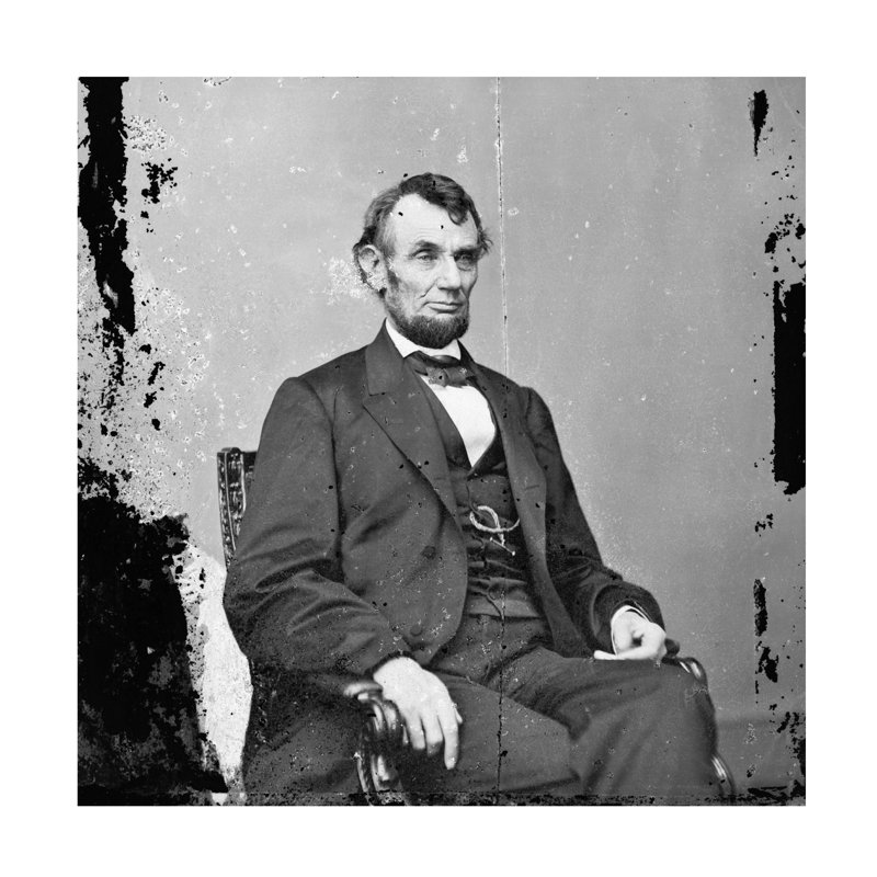 Art sur toile Marcus Jules Abraham Lincoln, H 14 po x l 14 po