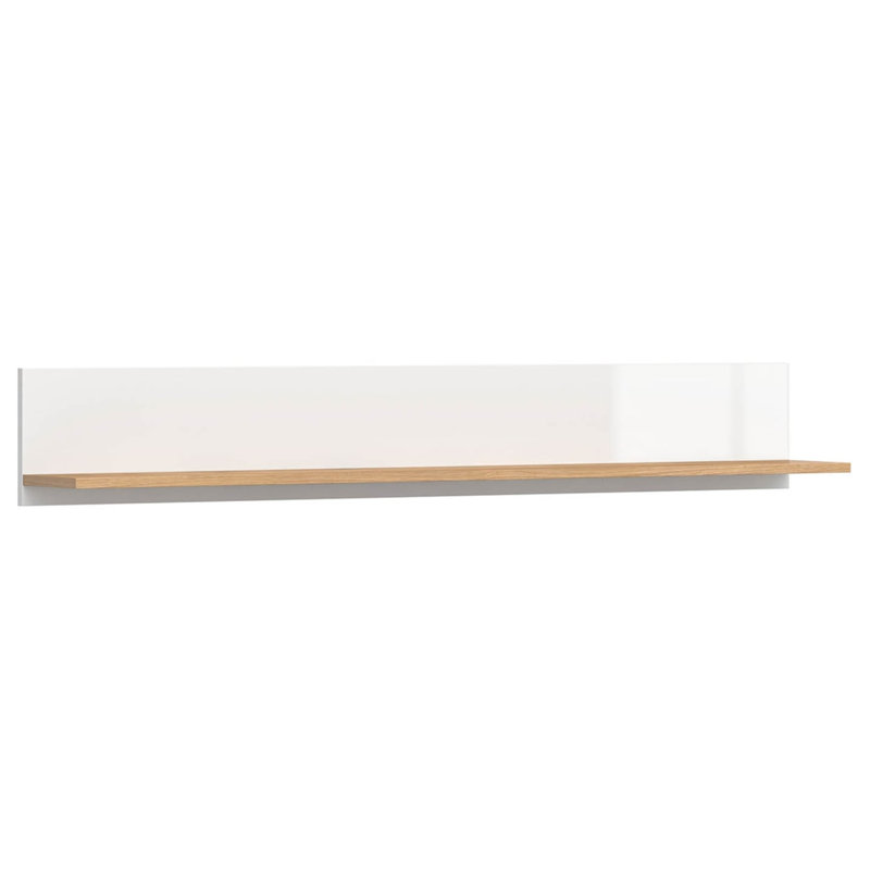 Zele 135 cm Wall Shelf Oak Wotan Gloss, Oak Wotan/White