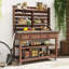 Table de rempotage d'extérieur avec huche supérieure, plateau en acier inoxydable et roulettes verrouillables-800681542