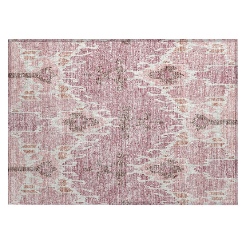 Washable Ikat Indoor / Outdoor Rug, Rectangle 1'8" x 2'6"