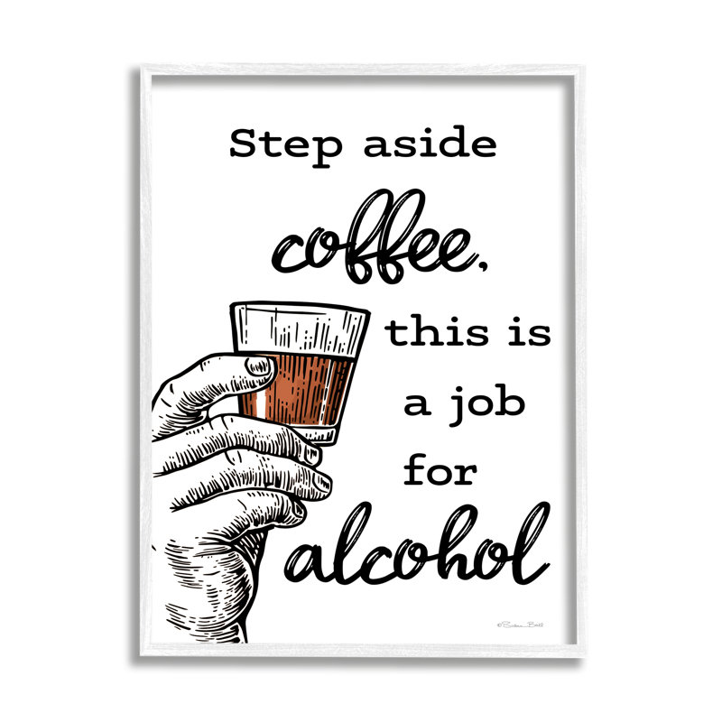 Bb-643-Encadré «Step Aside Coffee», art textuel amusant, H 30 po x l 24 po x P 1,5 po, Estampe numérique Farmhouse