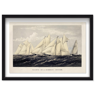 Oliver Gal Yachts on a Summer Cruise Nautical and Coastal - Luxury Shadowbox Framed Wall Art