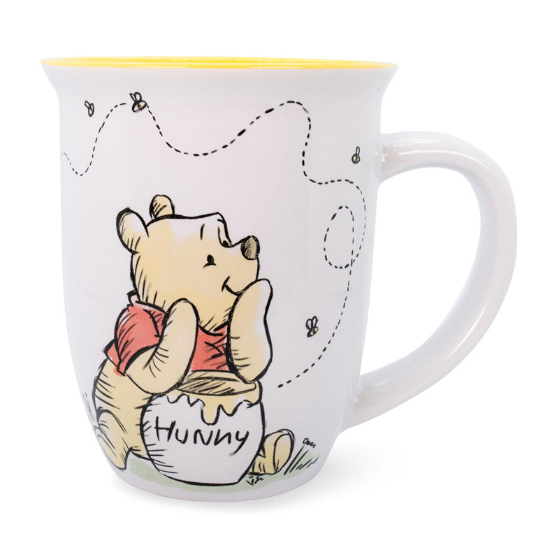 Grande tasse à café en céramique à bord large Disney Winnie The Pooh Hunny | Peut contenir 16 onces