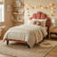 EU Single (90X200cm) Scalloped Shell Bed, Glam Upholstered Platform Frame, Burgundy & Beige Velvet-169881278