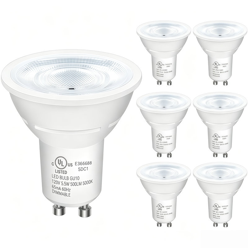 Ampoule DEL GU10 non à intensité variable, équivalente à 4 W, 35 W, blanc doux, 300 000 lumens, 300 lumens, remplacement de l'ampoule classique pour éclairage sur rail, cuisine, salon, chambre à coucher, emballage de sac, base GU10 120 V, paquet de 6