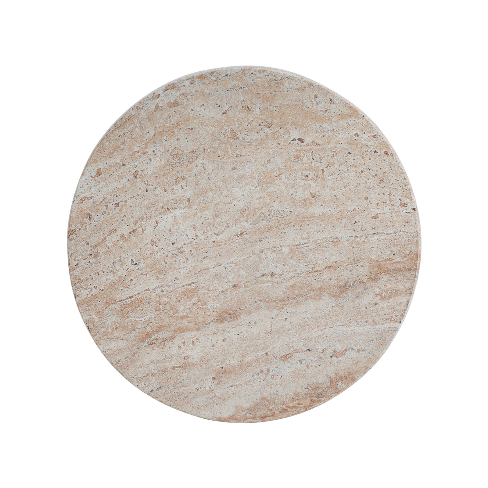 Isolde 15'' Stone Outdoor Side Table, Travertine