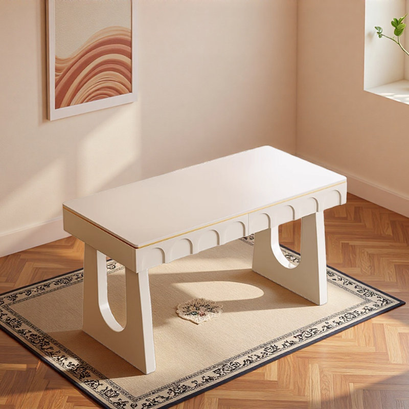 Light Luxury Minimalist Rock Slab Writing Desk, 29.52" H x 47.24" W x 23.62" D