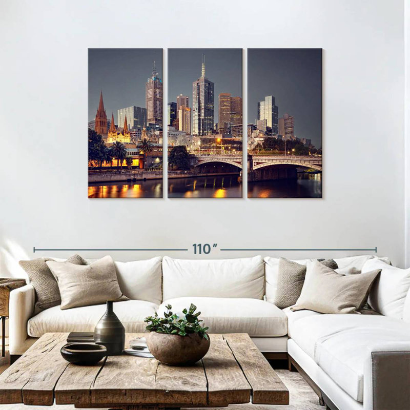 Rorry Melbourne Night Skyline, 48" H x 74" W