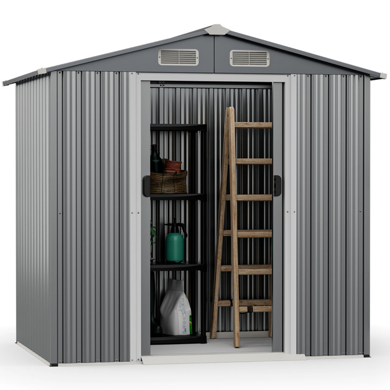 6 x 4 FT  Galvanized Steel Storage Shed