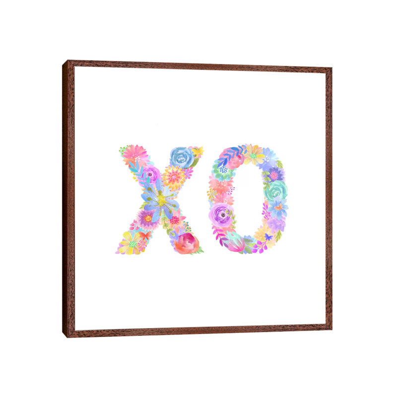 Floral XO by Stephanie Corfee - Gallery-Wrapped Canvas Giclée on Canvas, Classic Wood Framed, 66.04 cm H x 66.04 cm W