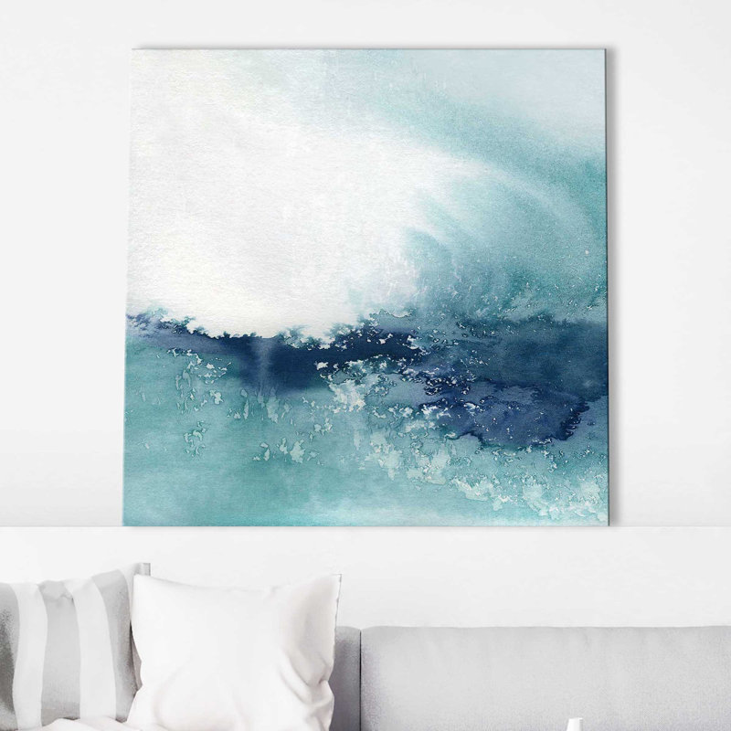 Wispy Waves II par Carol Robinson - Peinture, L 28 po x H 28 po, Toile tendue