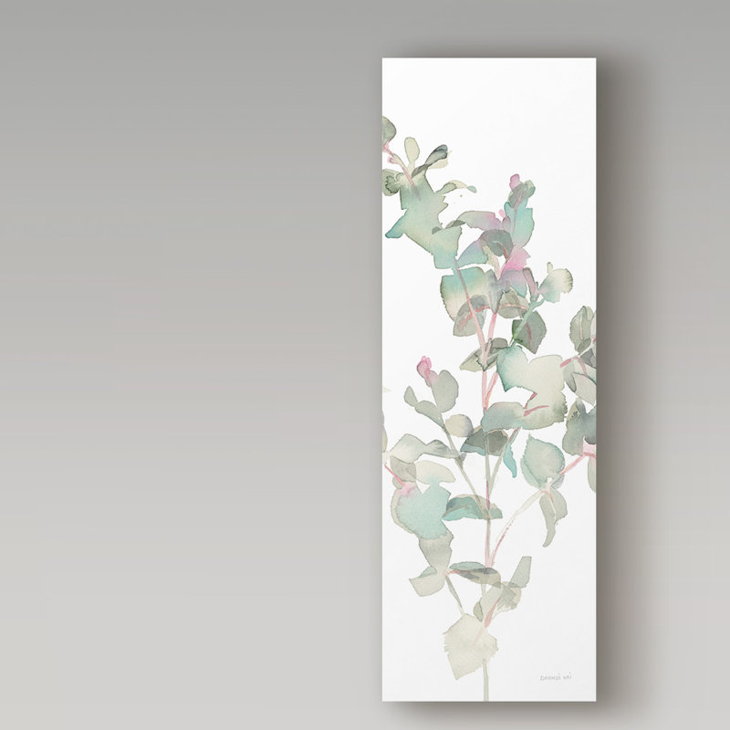 Reproduction d’art sur toile tendue, "eucalyptus II White crop" par Danhui nai, H 19 po x l 6 po