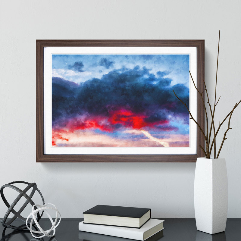 The Mood of the Sky - Picture Frame Painting Print, 33cm H x 45cm W x 2cm D, Walnut Framed