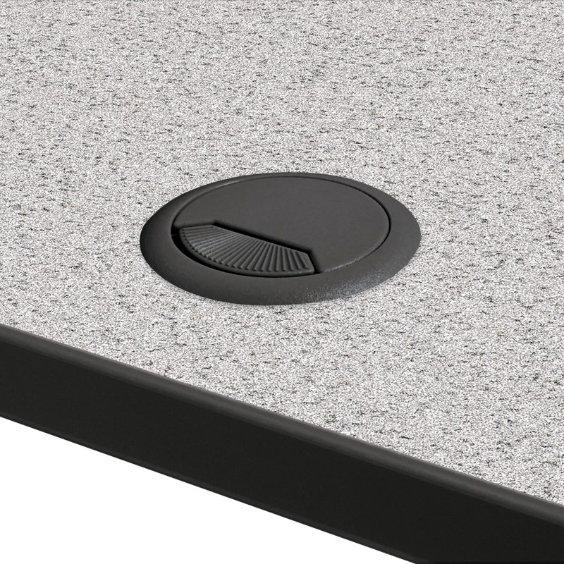 Hierarchy Half-circle Height Adjustable Flip Top 48'' L Training Table with Casters, Gray Nebula