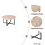 Table basse en bois octogonale rétro avec patchwork artisanal 30 pouces-1157564391