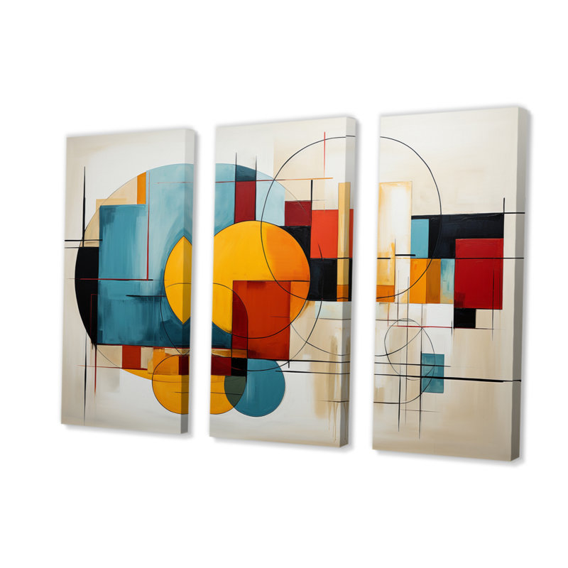 «Geometric Abstraction Focus II - Abstract Spirals», ensemble de reproductions sur toile, H 28 po x l 36 po x P 1 po