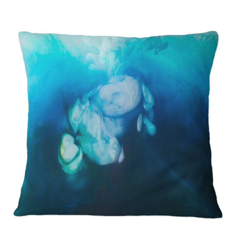 Coussin décoratif bleu clair et turquoise en bleu et turquoise, 16 po x 16 po