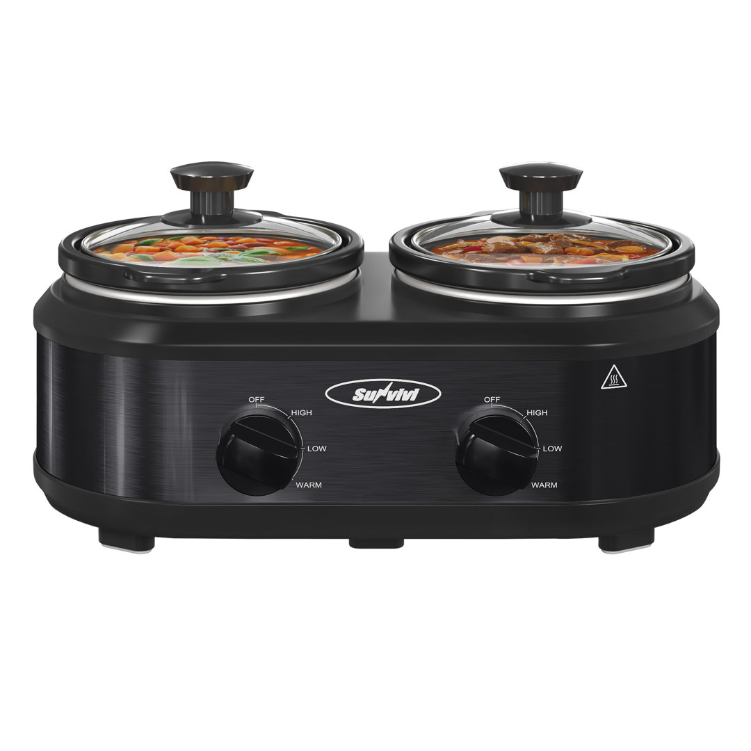 Sunvivi Dual Pot Slow Cooker, 2 x 1.25 Qt Sunvivi
