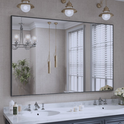 Sartori Aluminum Framed Rectangular Vanity Wall Mounted Mirror