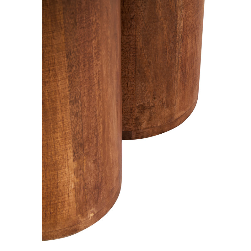 Solid Wood Pedestal Coffee Table, Brown