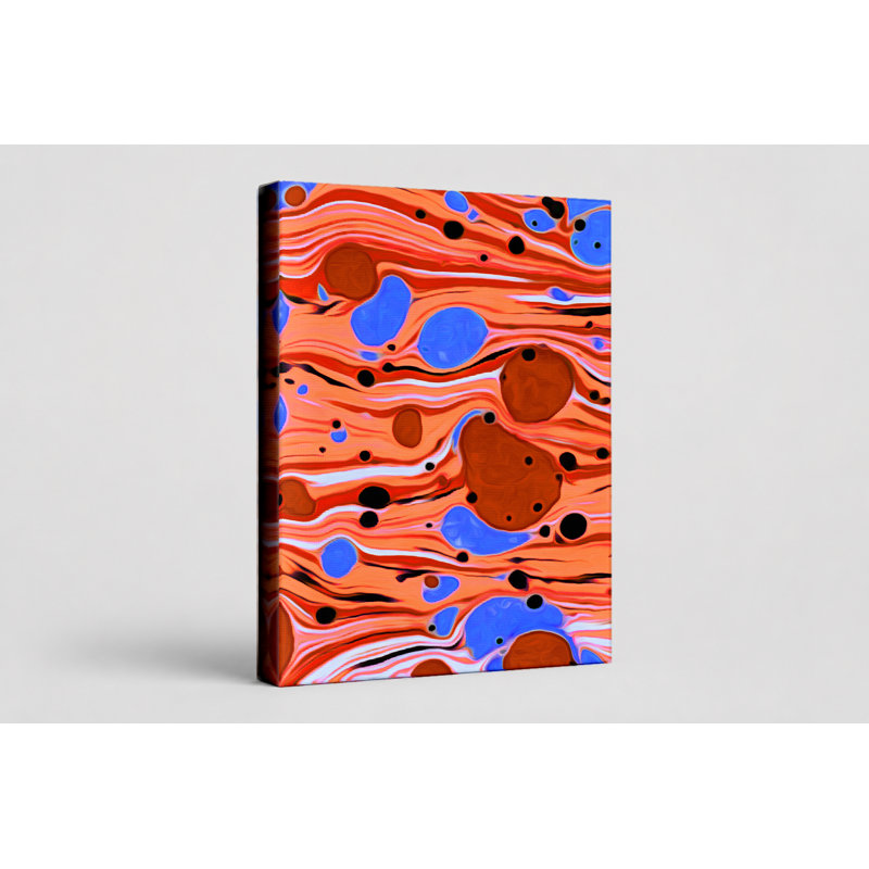 Abstrait, formes marbrées fluides - art mural sur toile Portrait, 16" W x 20" H