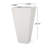 Matte White 13" Cast Stone Outdoor Planter - Enhance Appeal Of Your Backyard Planter, Tapered Design For A Contemporary Garden-458411849