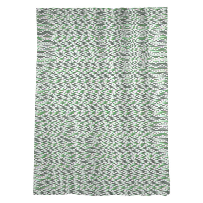 Panneau de rideau simple avec passe-tringle en chevron ondulé Stephenie, Vert