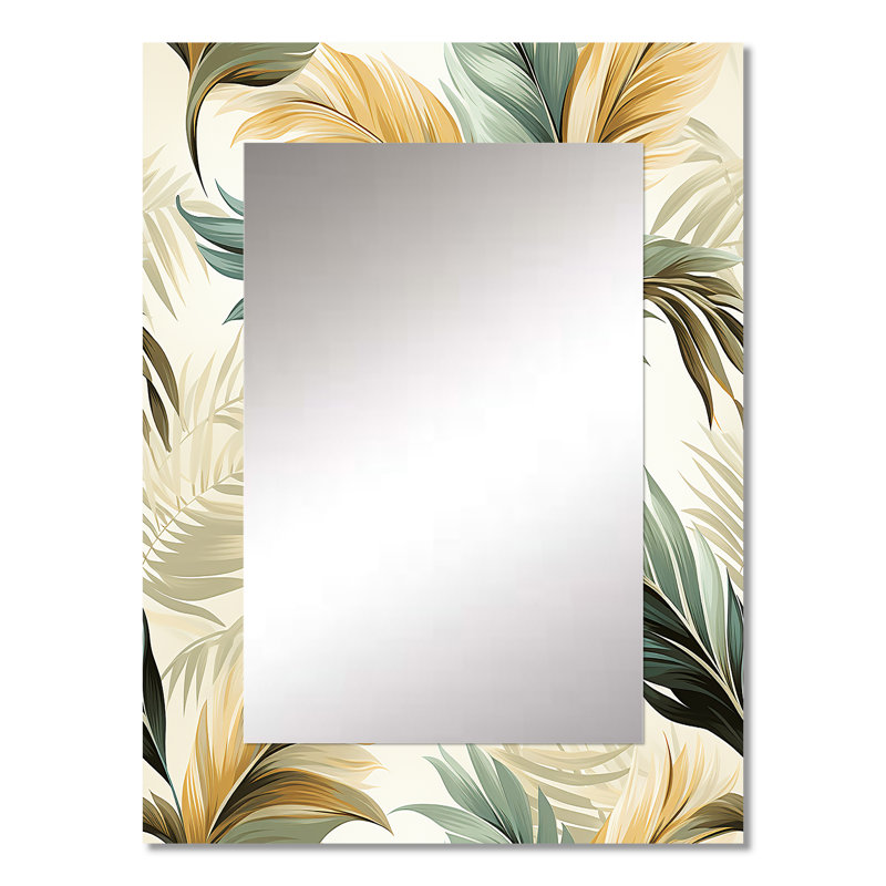 Aeisha Tranquil Retreat, motif tropical - miroir décoratif tropical, botanique, miroir mural floral, impression d'art en métal