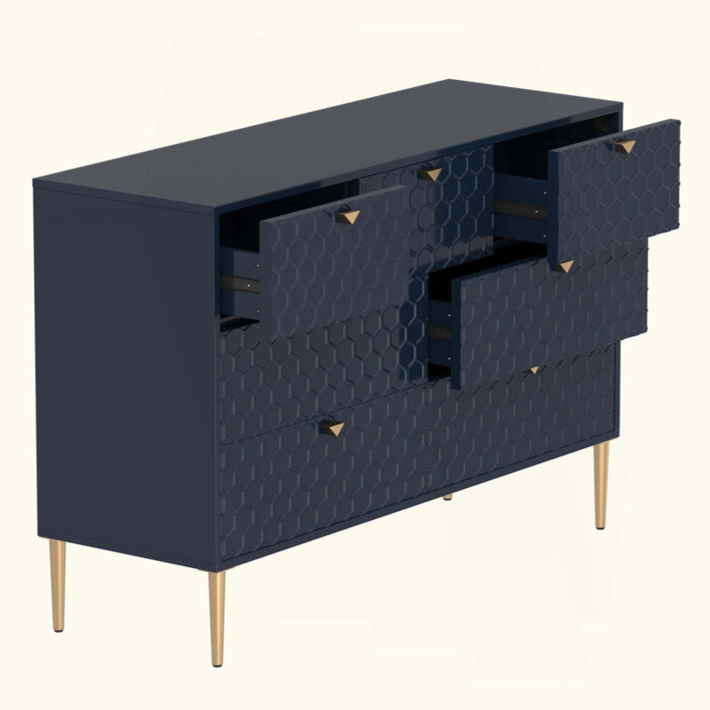 Armoire d'appoint avec 7 tiroirs Modern, Bleu