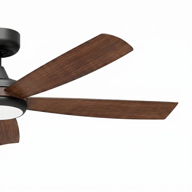 Ventilateur de plafond intelligent 52 pouces à 5 pales avec lumière, WiFi / APP / Voix / Télécommande, moteur à courant continu à 6 vitesses à faible bruit et réversible