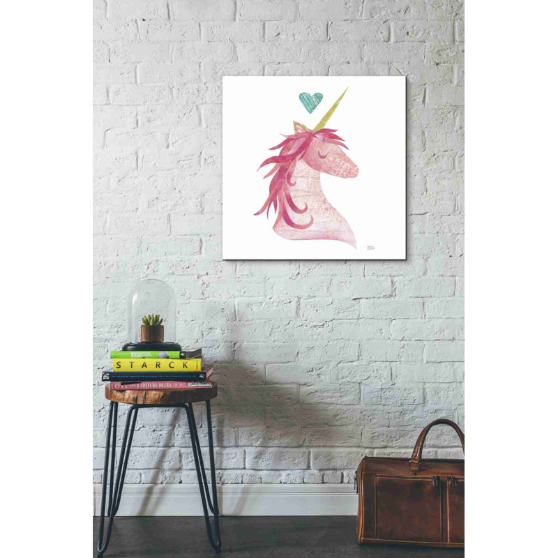«Newberry Unicorn Magic I Heart» par Melissa Averinos, impression sur toile, H 18 po x l 18 po x P 0,75 po